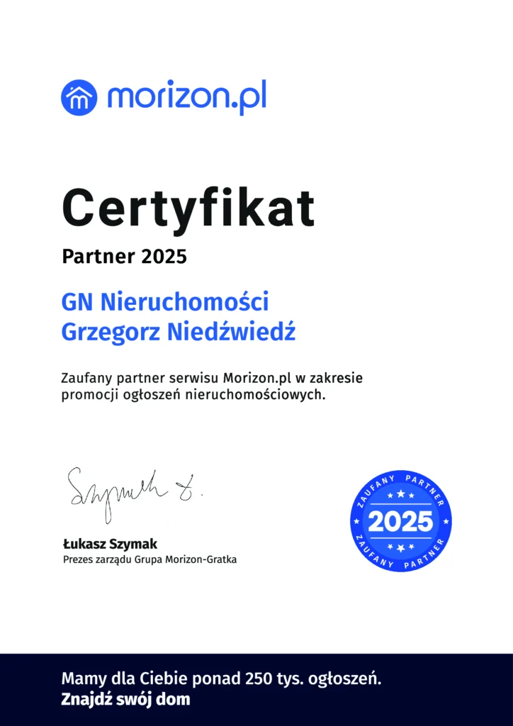 Certyfikat morizon.pl dla GN Nieruchomości